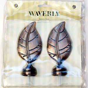 Waverly Antique Gold Finials Leaf Pattern